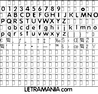 Vista previa del Mapa de Caracteres de la Tipografa