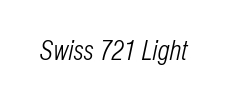 Swiss 721 Light Condensed Italic
