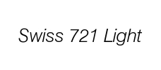 Swiss 721 Light Italic