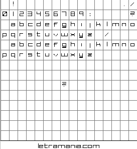 Vista previa del Mapa de Caracteres de la Tipografía