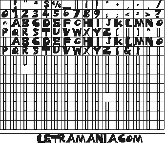 Vista previa del Mapa de Caracteres de la Tipografía