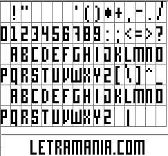Vista previa del Mapa de Caracteres de la Tipograf�a