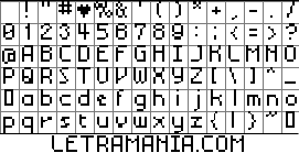 Vista previa del Mapa de Caracteres de la Tipograf�a