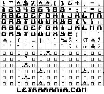 Vista previa del Mapa de Caracteres de la Tipograf�a